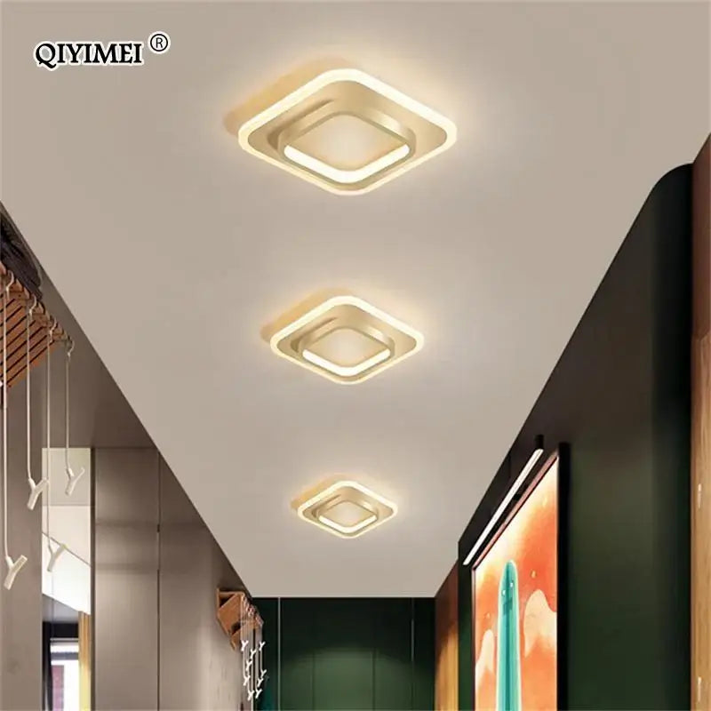 Modern black square led ceiling lights bedroom warm minimalist design