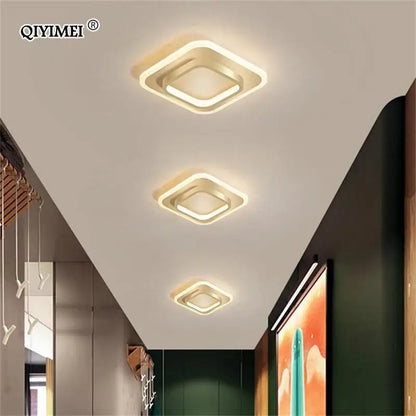 Modern black square led ceiling lights bedroom warm minimalist design