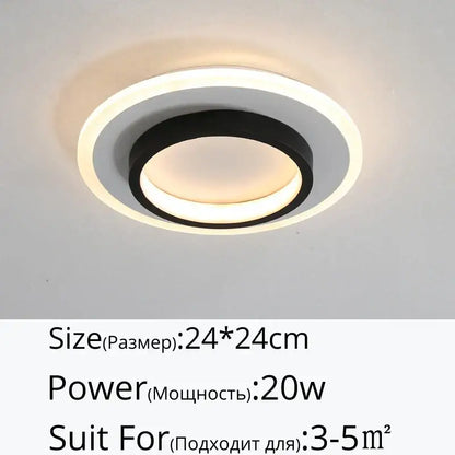 Modern black square led ceiling lights bedroom warm minimalist design