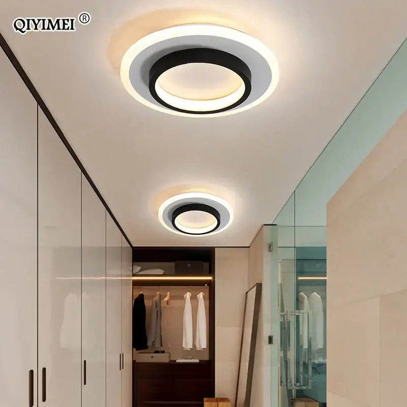 Modern black square led ceiling lights bedroom warm minimalist design