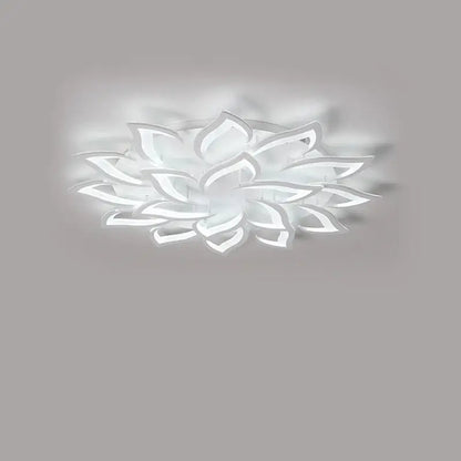 Modern white floral led ceiling lights for dining room petal design