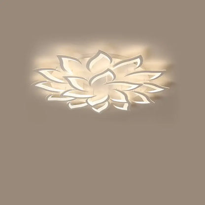 Modern white floral led ceiling lights for dining room petal design