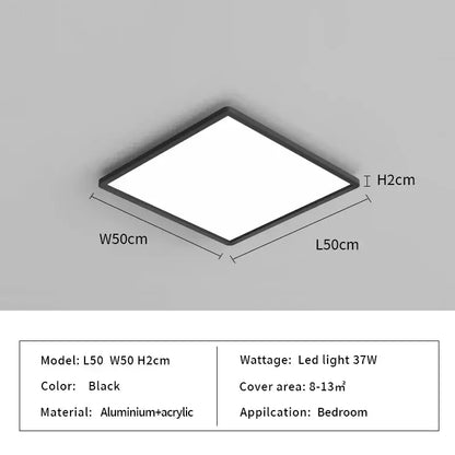 Modern minimalist black led ceiling lights for living room