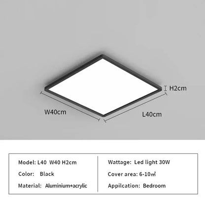 Modern minimalist black led ceiling lights for living room
