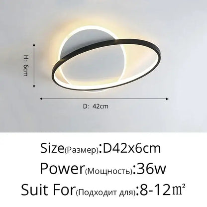 Modern minimalist white & black led ceiling lights living room