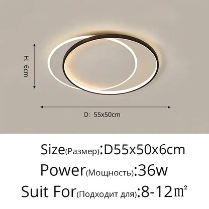 Modern minimalist white & black led ceiling lights living room