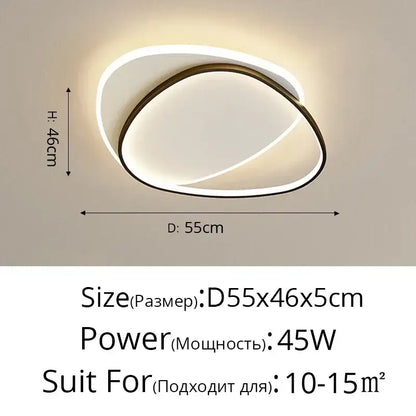 Modern minimalist white & black led ceiling lights living room