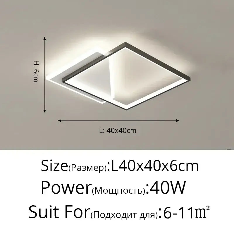 Modern minimalist white & black led ceiling lights living room