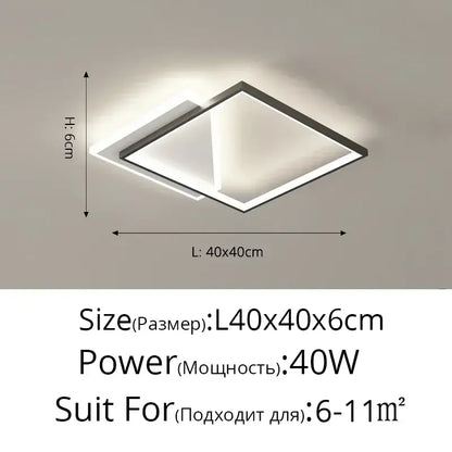 Modern minimalist white & black led ceiling lights living room