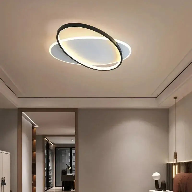 Modern minimalist white & black led ceiling lights living room