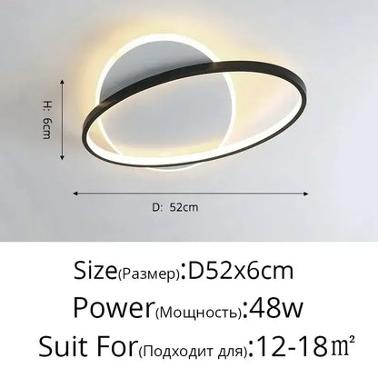 Modern minimalist white & black led ceiling lights living room