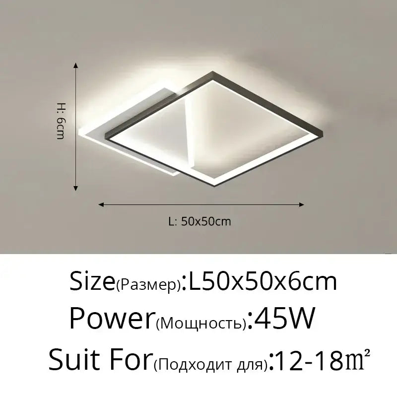 Modern minimalist white & black led ceiling lights living room