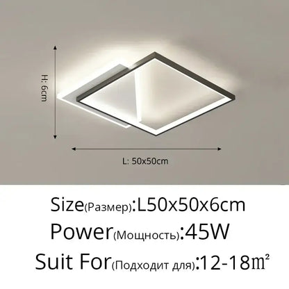 Modern minimalist white & black led ceiling lights living room
