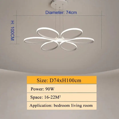 Modern gold flower led ceiling lights for living room