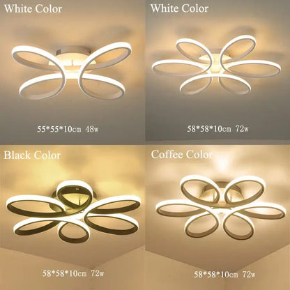 Modern gold flower led ceiling lights for living room