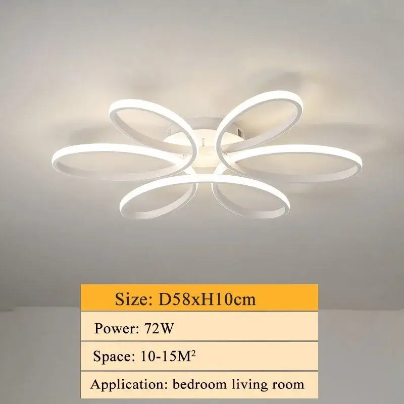 Modern gold flower led ceiling lights for living room