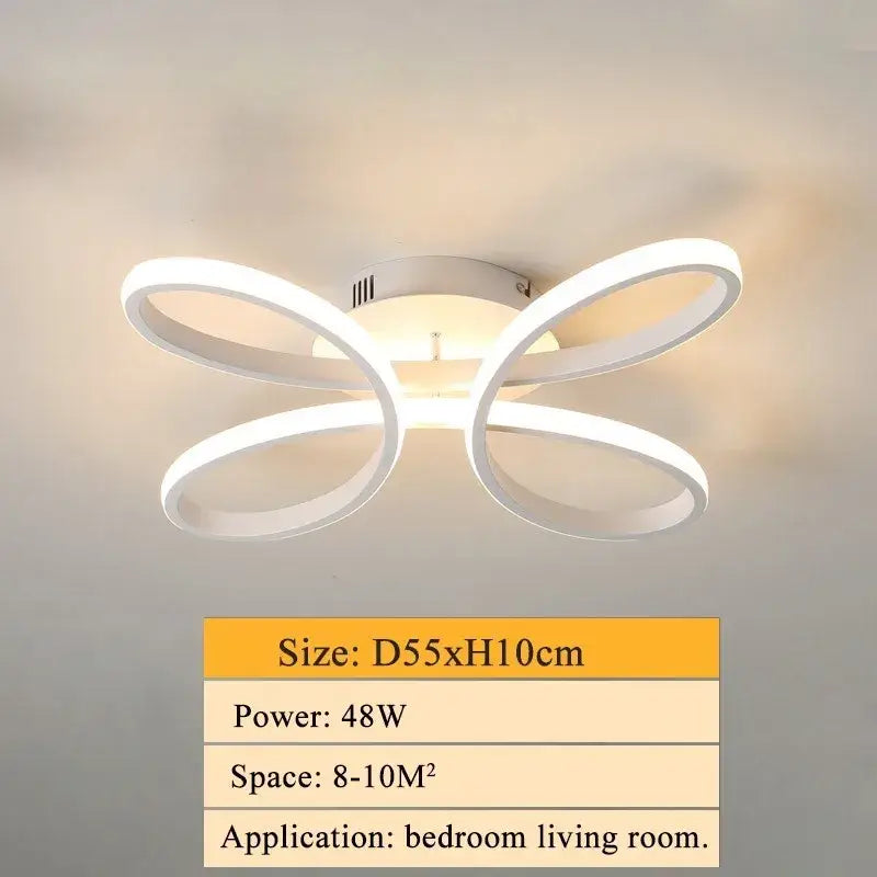 Modern gold flower led ceiling lights for living room