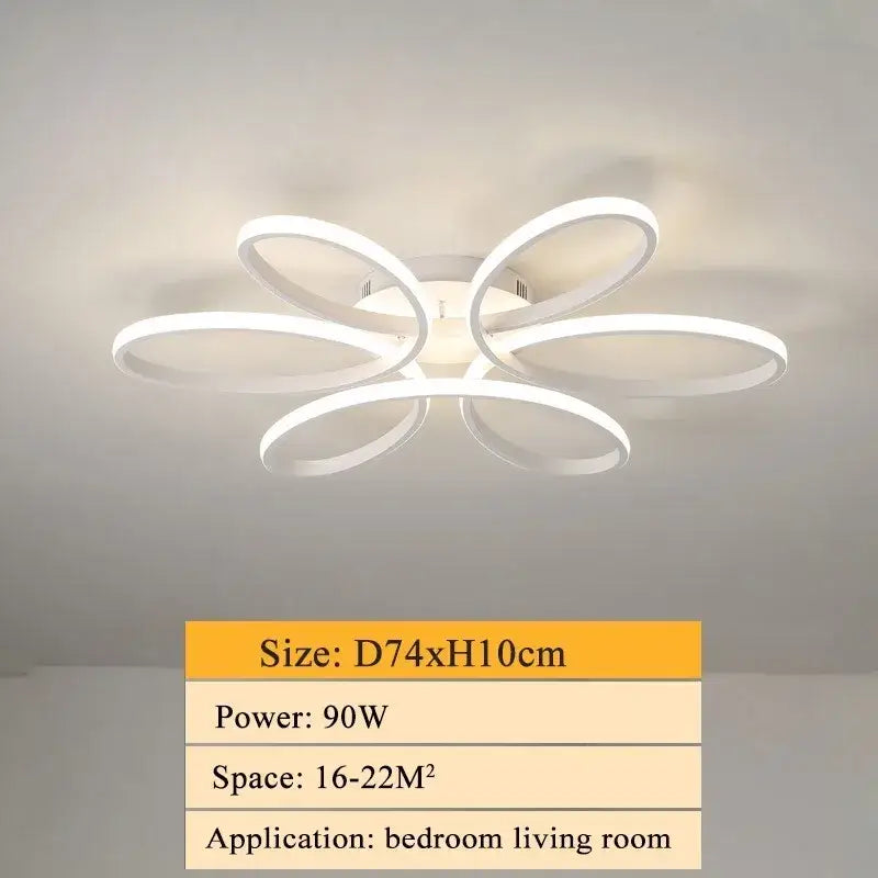 Modern gold flower led ceiling lights for living room