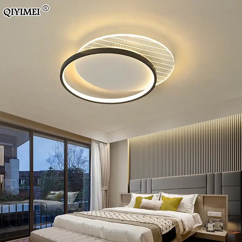 Modern rectangular gold led ceiling lights for living room