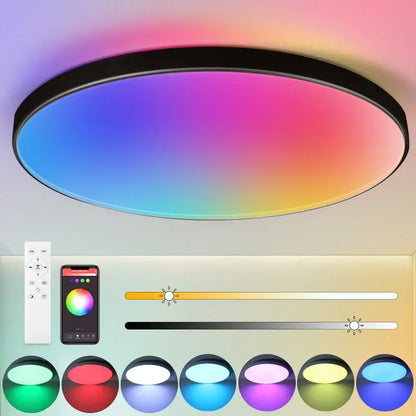 Modern white circular led ceiling lights bedroom sleek design