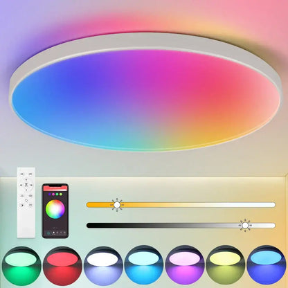 Modern white circular led ceiling lights bedroom sleek design