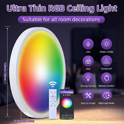 Modern white circular led ceiling lights bedroom sleek design
