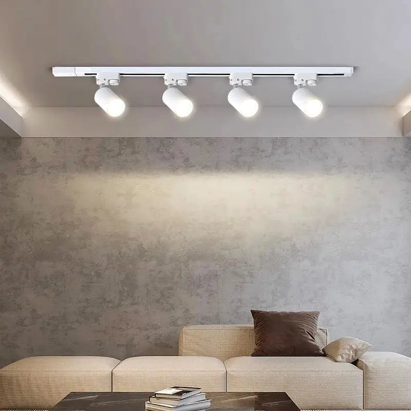 Nordic black cylindrical led ceiling lights for living room track rail