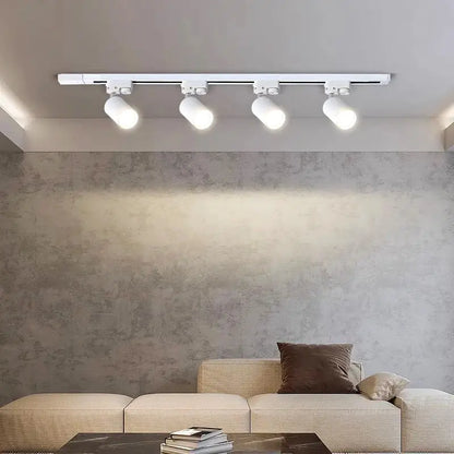 Nordic black cylindrical led ceiling lights for living room track rail
