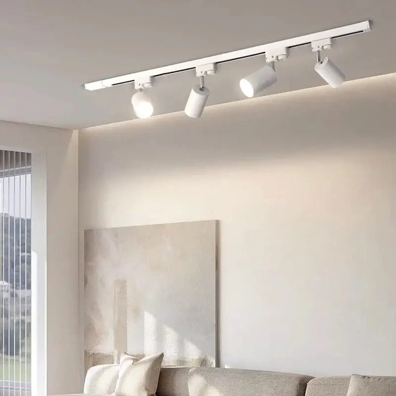 Nordic black cylindrical led ceiling lights for living room track rail