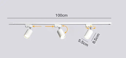 Nordic black cylindrical led ceiling lights for living room track rail