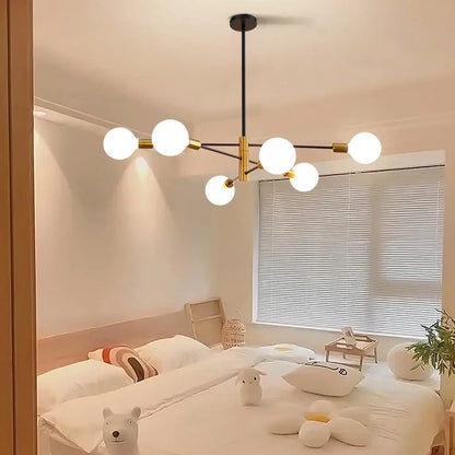 Modern black & gold led ceiling light living room chandelier