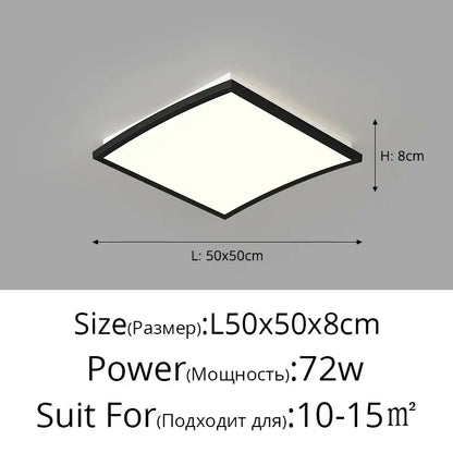 Modern minimalist black led ceiling lights for bedroom