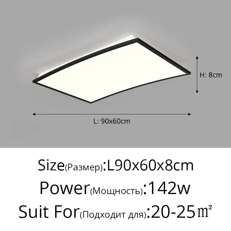 Modern minimalist black led ceiling lights for bedroom