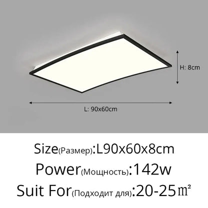 Modern minimalist black led ceiling lights for bedroom