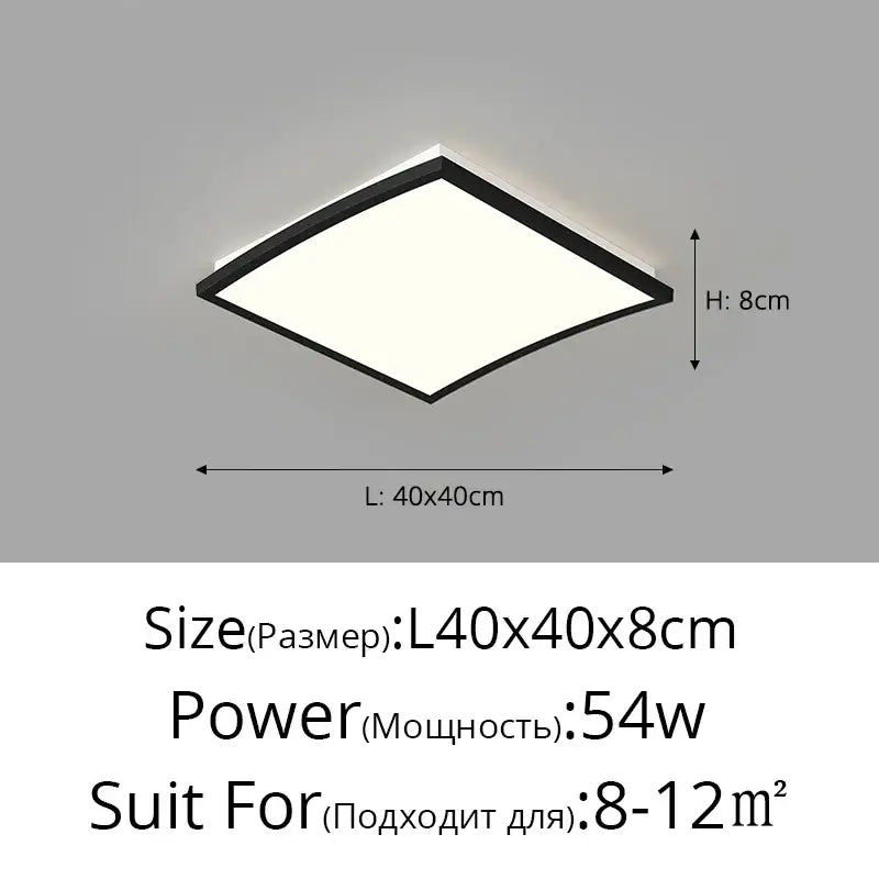 Modern minimalist black led ceiling lights for bedroom