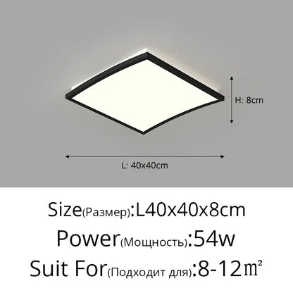 Modern minimalist black led ceiling lights for bedroom