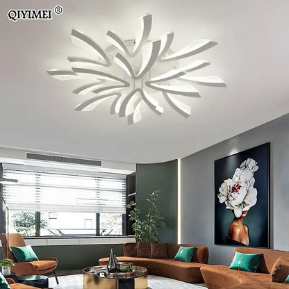 Modern floral black & cream led ceiling lights living room lamp