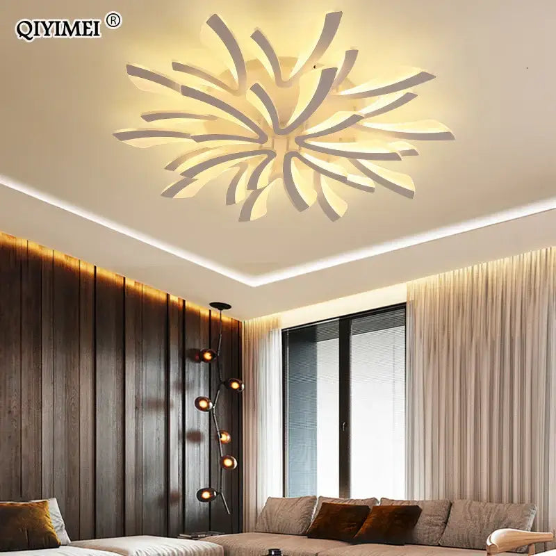 Modern floral black & cream led ceiling lights living room lamp