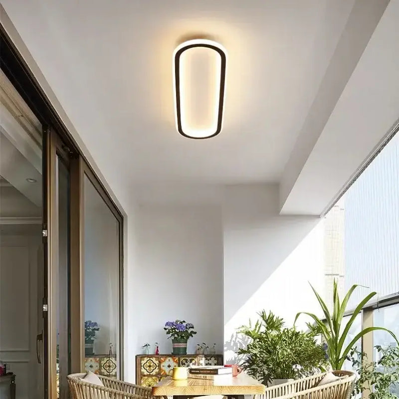 Modern black rectangular led ceiling lights for corridor warm white
