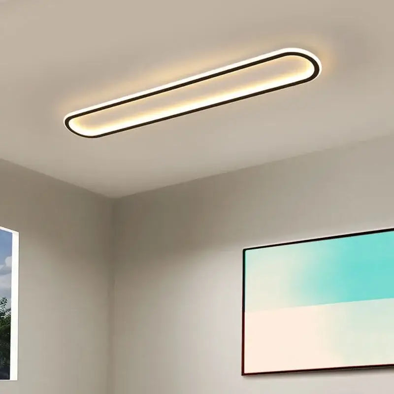 Modern black rectangular led ceiling lights for corridor warm white