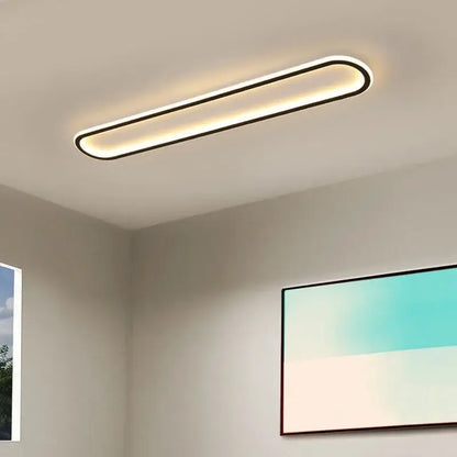 Modern black rectangular led ceiling lights for corridor warm white