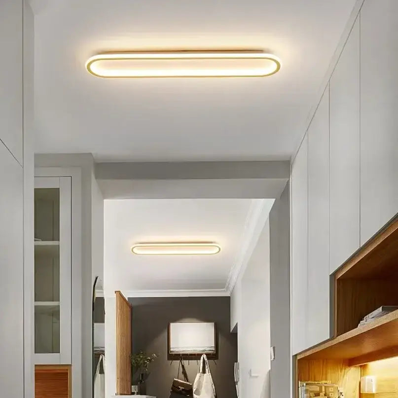 Modern black rectangular led ceiling lights for corridor warm white