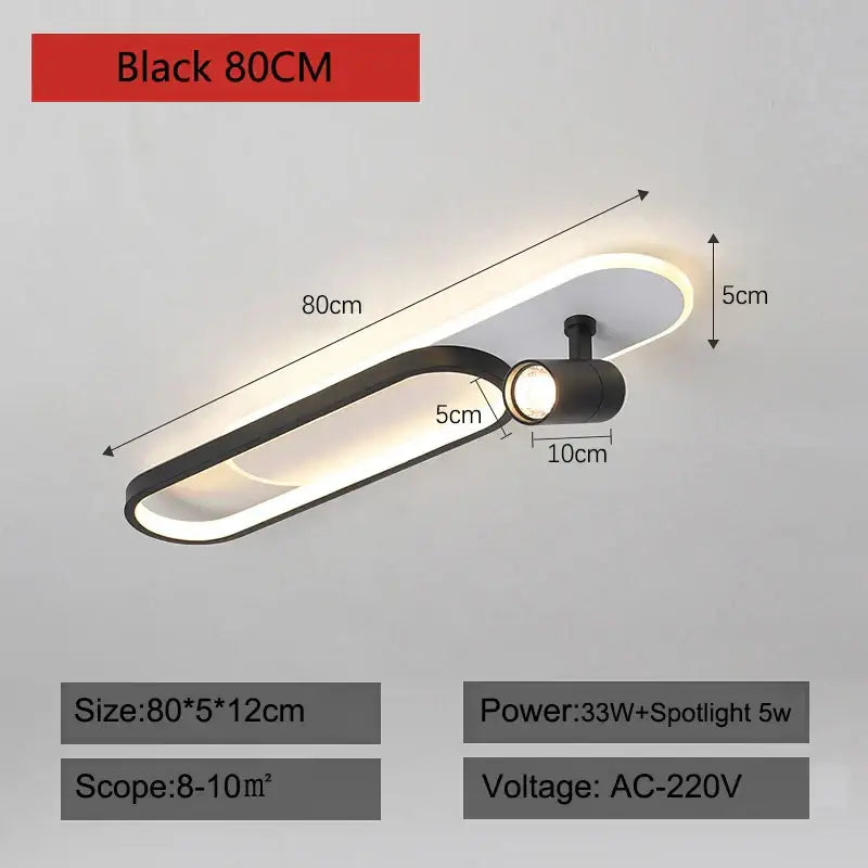 Modern gold led ceiling lights with spotlights for living room