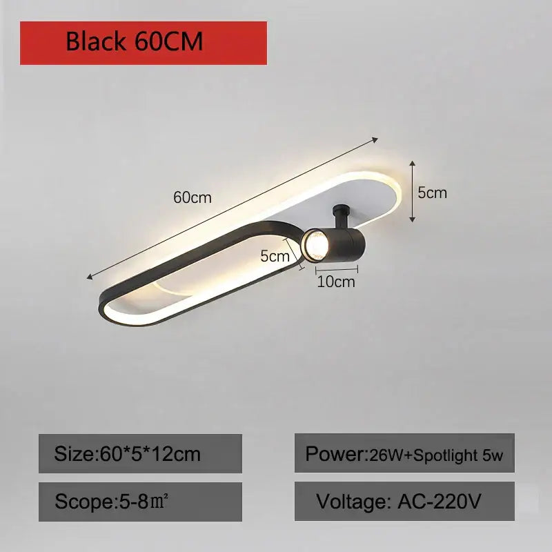 Modern gold led ceiling lights with spotlights for living room