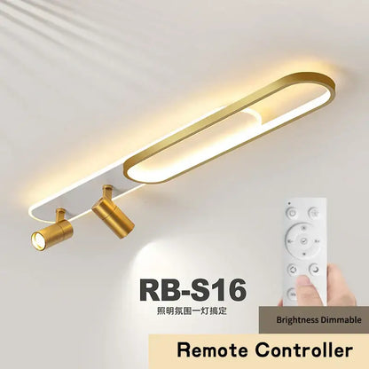 Modern gold led ceiling lights with spotlights for living room