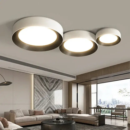 Modern white ribbed led ceiling lights for bedroom