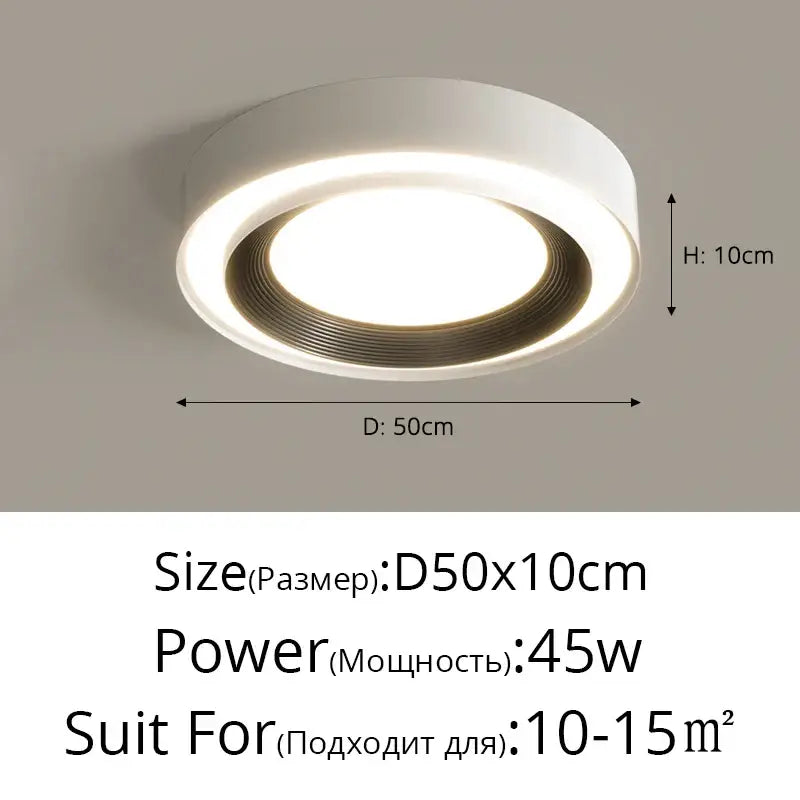 Modern white ribbed led ceiling lights for bedroom
