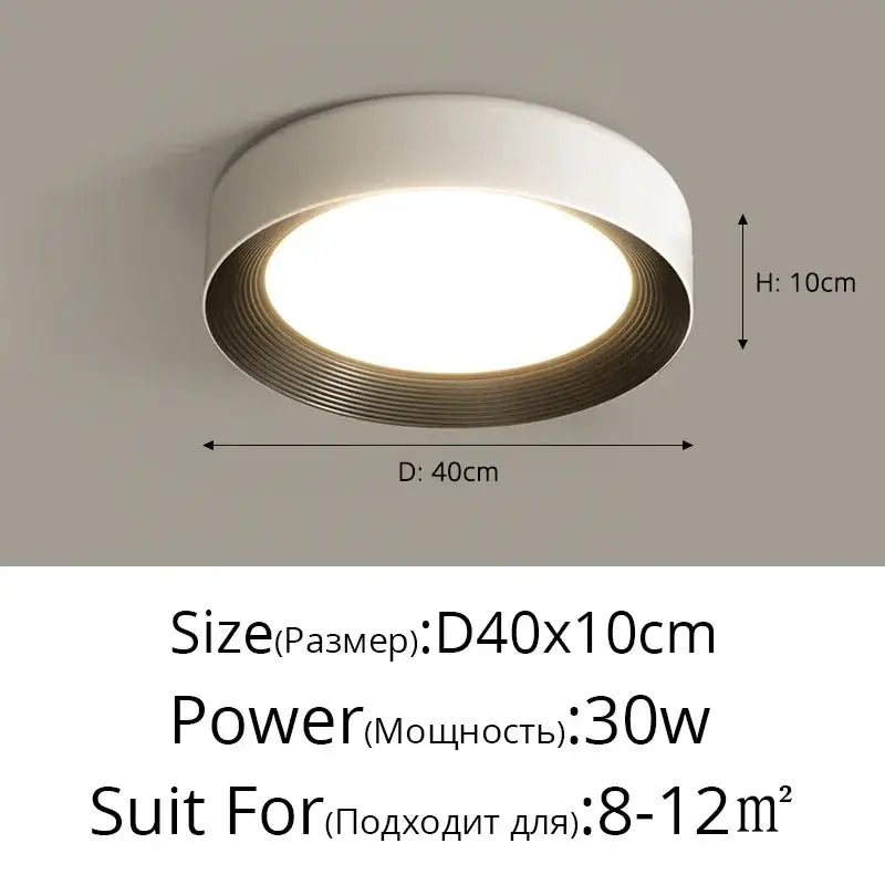 Modern white & gold led ceiling lights for bedroom with ring detail