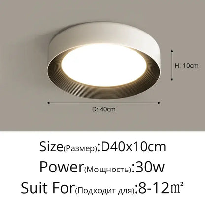 Modern white & gold led ceiling lights for bedroom with ring detail