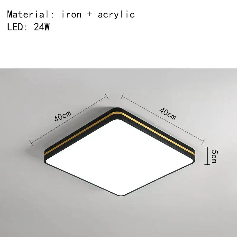 Modern black & gold led ceiling light living room minimalist lamp